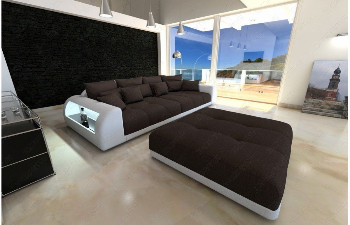 MIAMI (K) - kształt Big Sofa, skóra ekologiczna