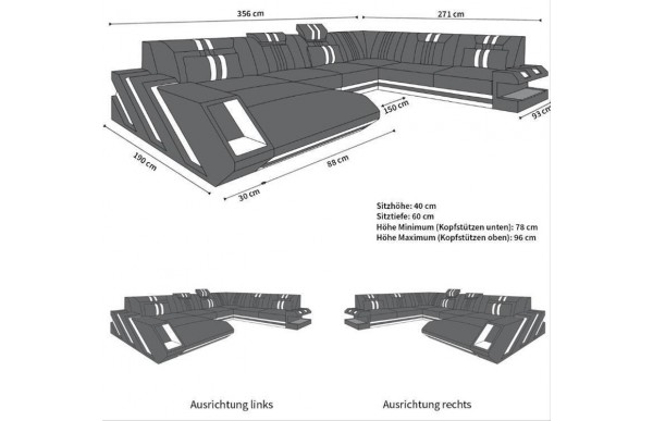 APOLLONIA - XL-shape, right orientation, textile, lying function