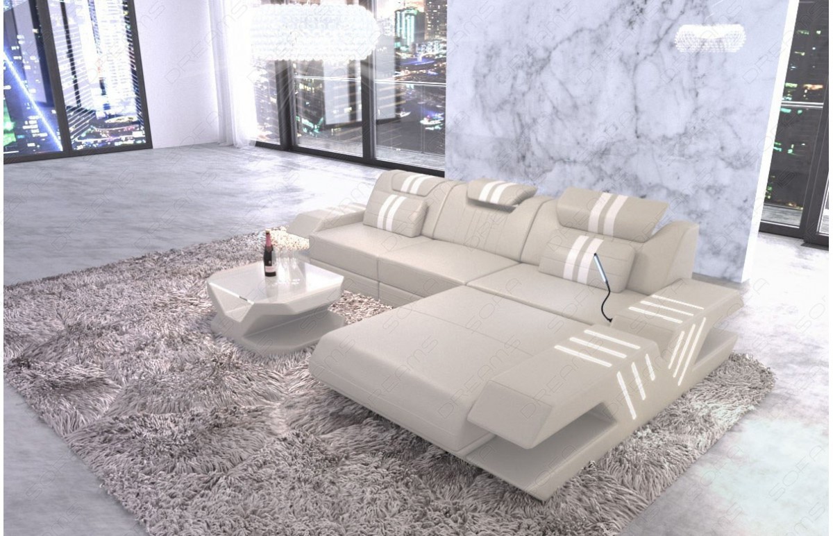 VENEDIG - L-shape, right orientation, eco leather, lying function