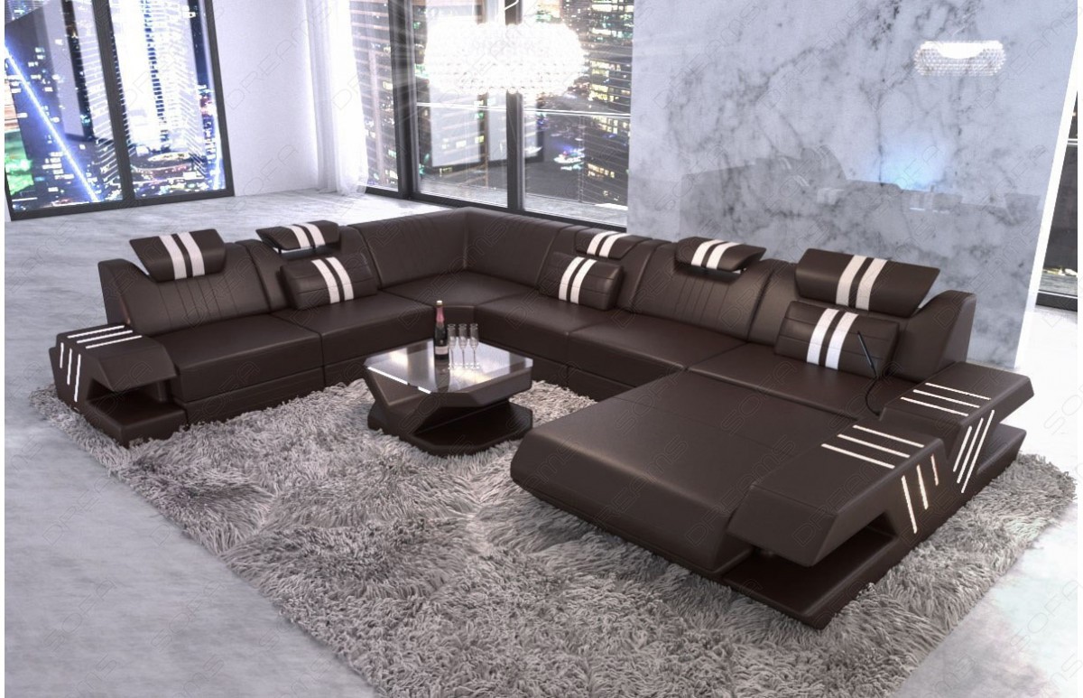 VENEDIG - XL-shape, right orientation, eco leather, lying function