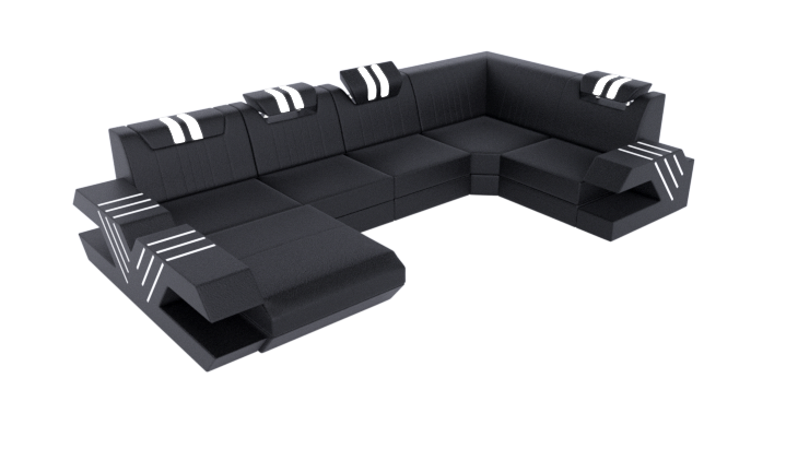 VENEDIG (K) - U-shape, left orientation, eco leather, lying function